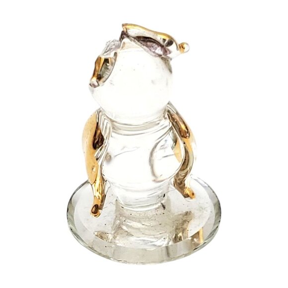 Vintage‎ Swarovski Crystal Barn Owl Miniature with Gold Plated Accents Mirror - Picture 4 of 6